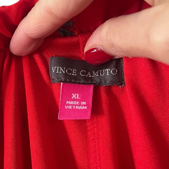 Vince Camuto red floral midi skirt XL fireball pleated NWT - Picture 10 of 12